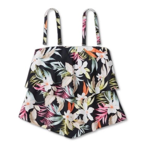 NWT Kona Sol Tropical Print Tiered Bandeau Takini Top Size Small - Picture 3 of 3